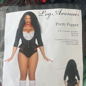 Leg Avenue Pretty Puppet Costume - Black, White, and Red Halloween Costume